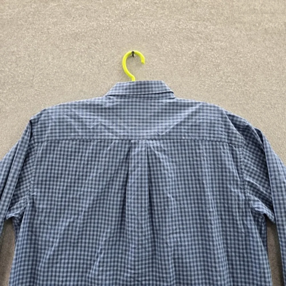 L.L.‎ Bean Men Button Up Shirt L REG Blue Check Long Sleeve